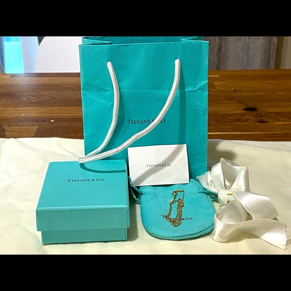 Tiffany & Co Elsa Peretti® Diamonds by the Yard® Single Diamond Pendant 18K YG